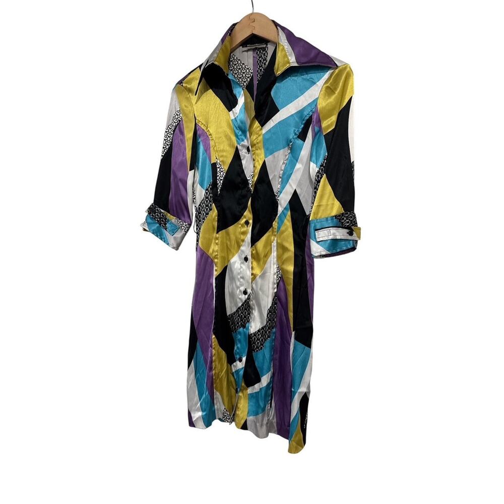 VINTAGE RINASCIMENTO SILK SHIRT DRESS COSE COSI SZ S ITALY